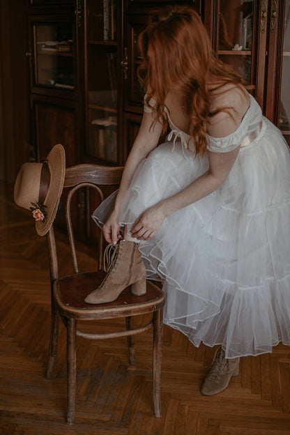 White Petticoat Skirt – Layered Tulle Underskirt for Vintage Dresses 3398