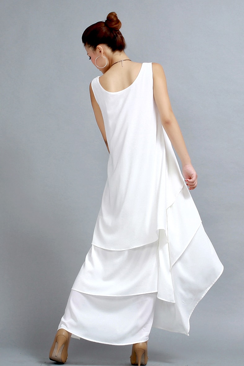 layered white maxi dress Amazon.com: Women's White Satin Layered Spaghetti Strap Maxi Dress Tiered Ruffle Hem Formal Gown for Summer Events : Clothing, Shoes & Jewelry