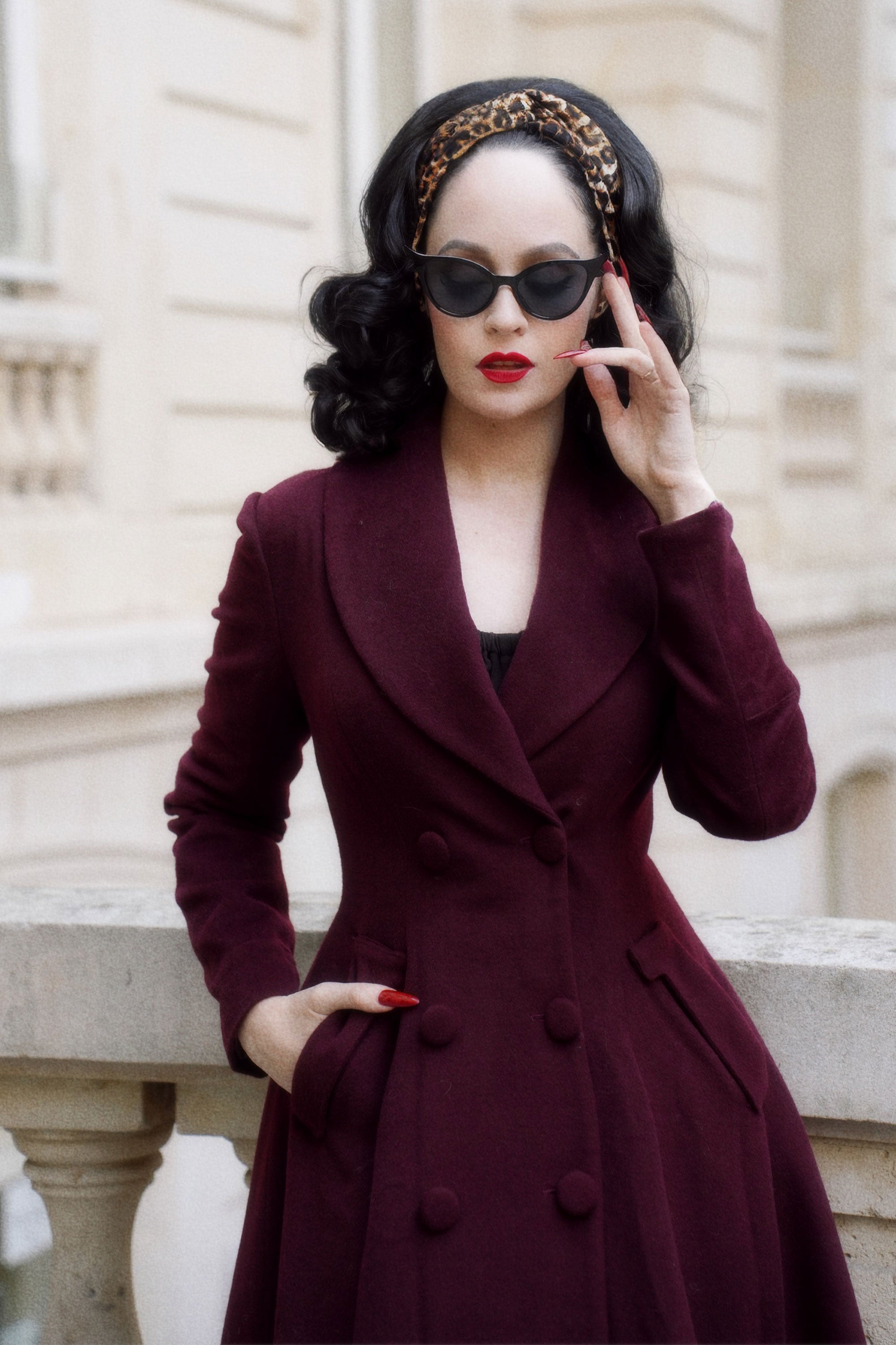 Wool on sale burgundy coat