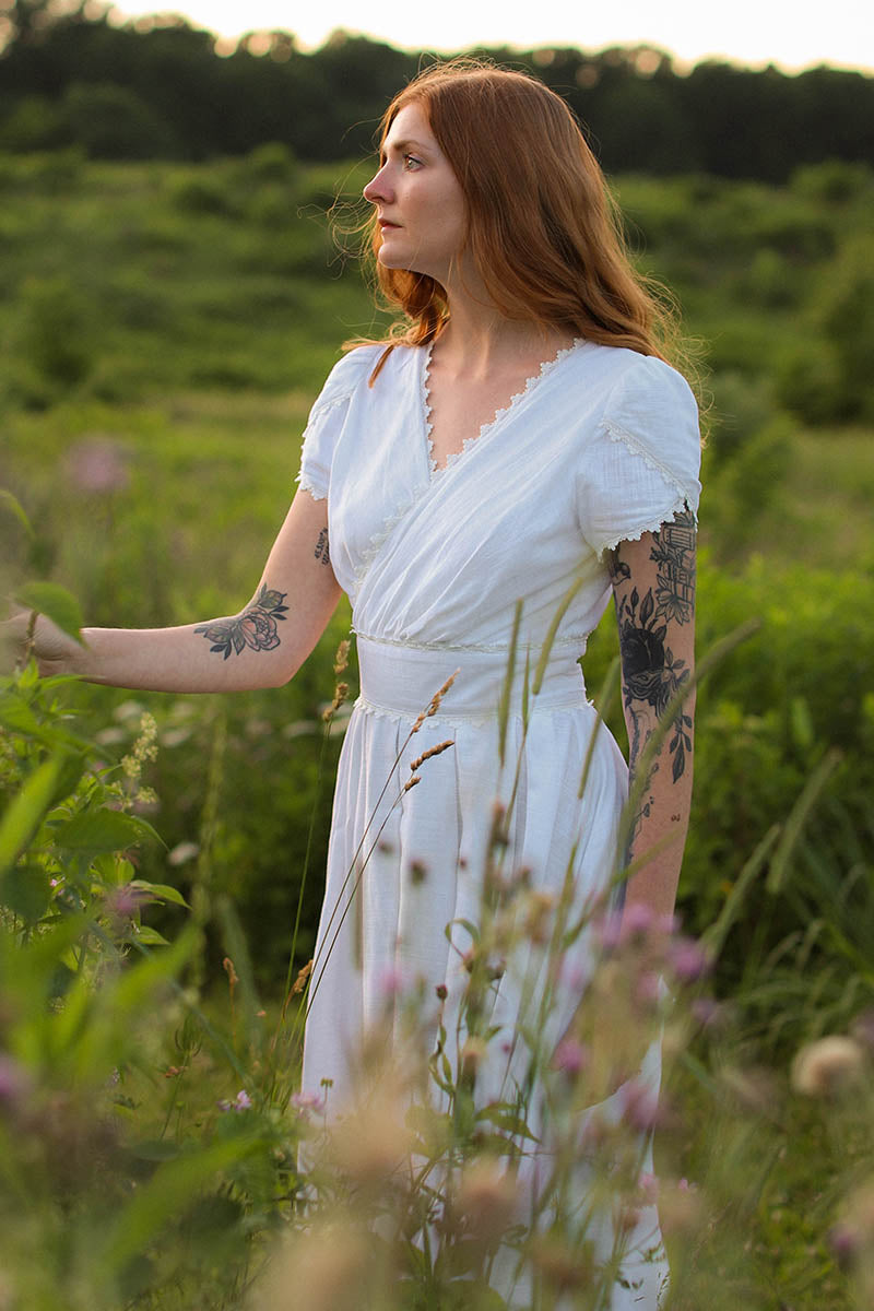 New Women Summer White Swing Linen Dress 3743