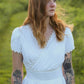 New Women Summer White Swing Linen Dress 3743