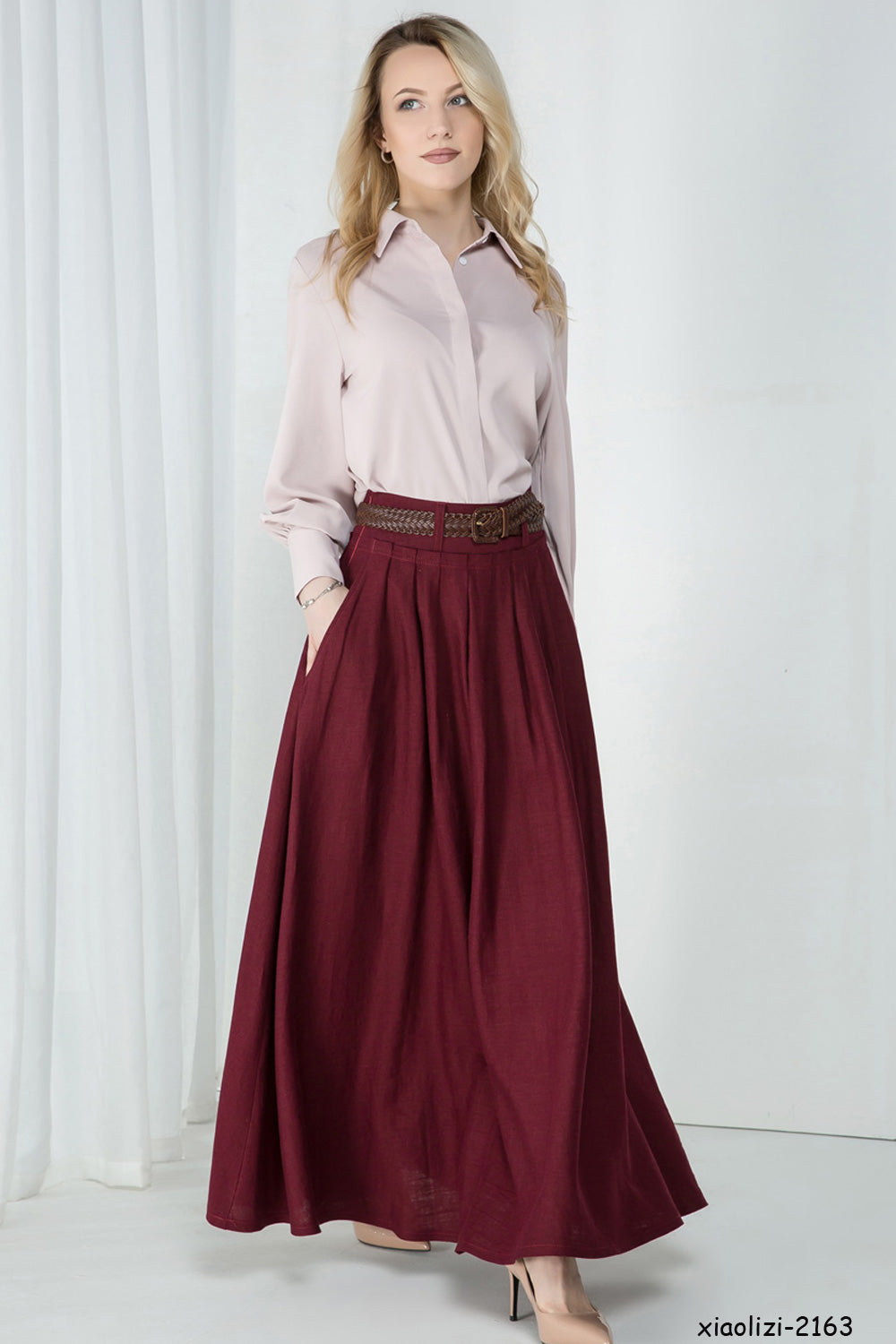 Swing Pleated maxi skirt YE307 – XiaoLizi