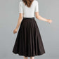 1950s Coffee Wool Midi Skirt Women 2397