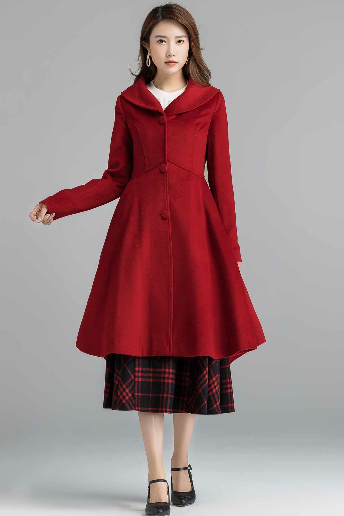 Red Princess Wool Coat 2400