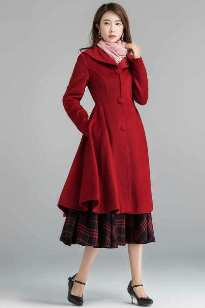 Red Princess Wool Coat 2400