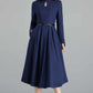 Vintage inspired Modest wool dress 2401#
