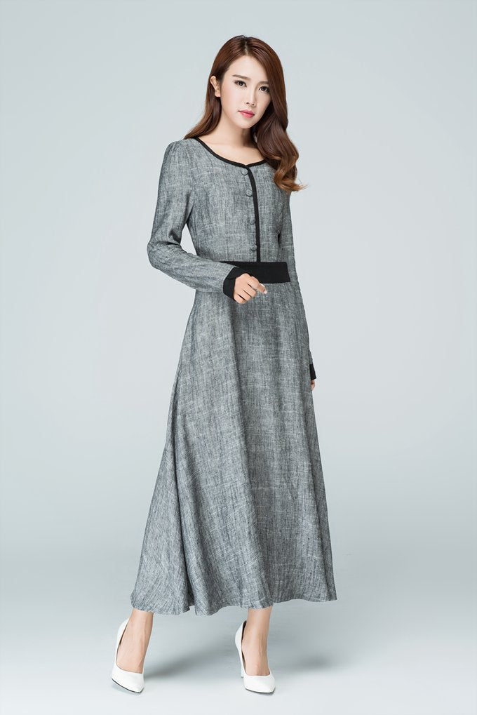 simple long grey dress Simple A Line Satin Gray Blue Long Prom Dress, Gray Blue Long Bridesmaid Dress US 14 / Gray Blue(As Picture)