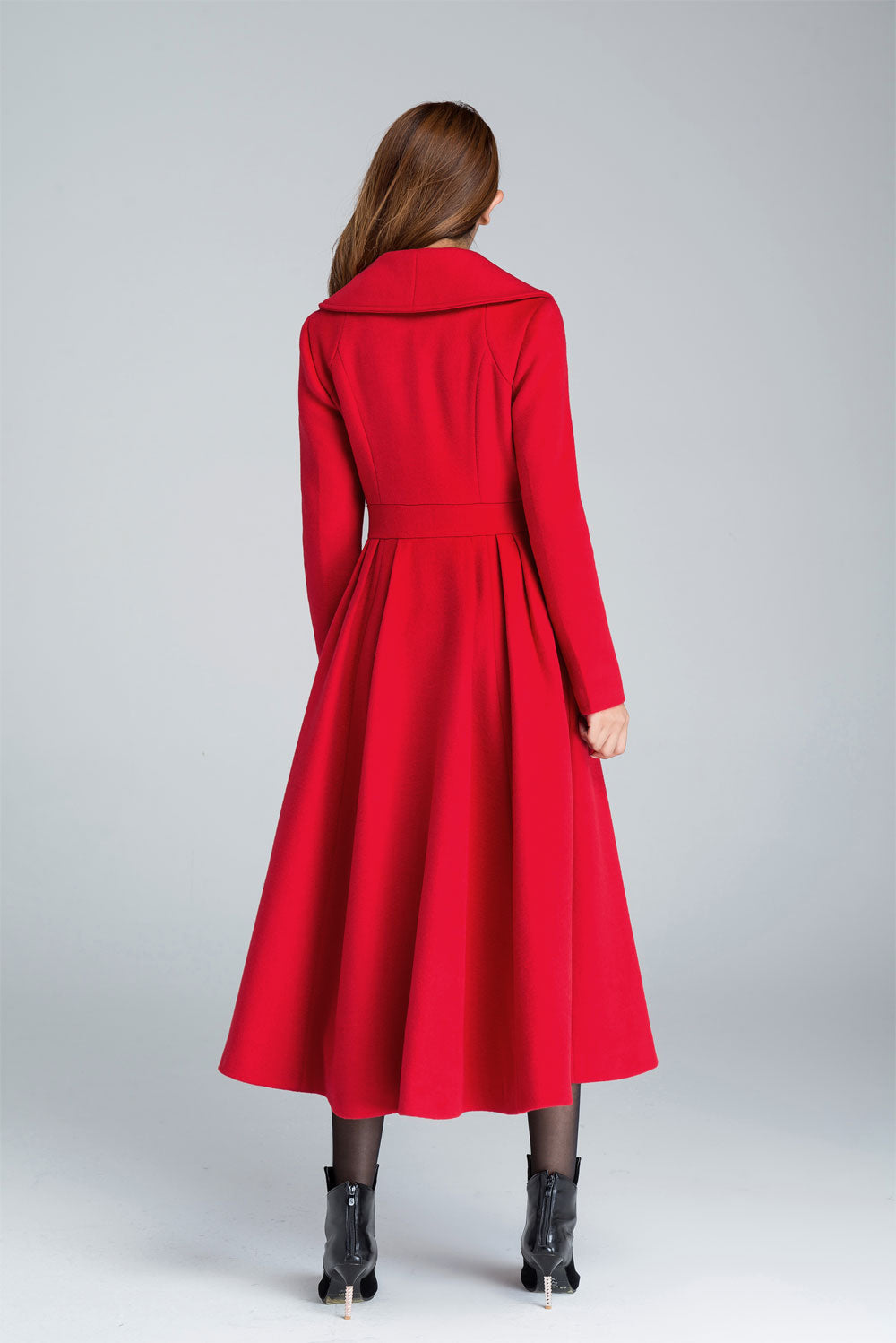 Wool Princess coat Vintage inspired Swing coat 1640#
