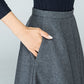 Women's maxi wool circle skirt in Grey 1586#