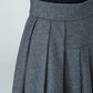 Women's pleated maxi wool skirt in Grey 1587#