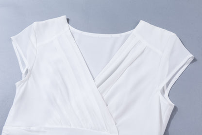 White empire waist fit and flare dress 1877