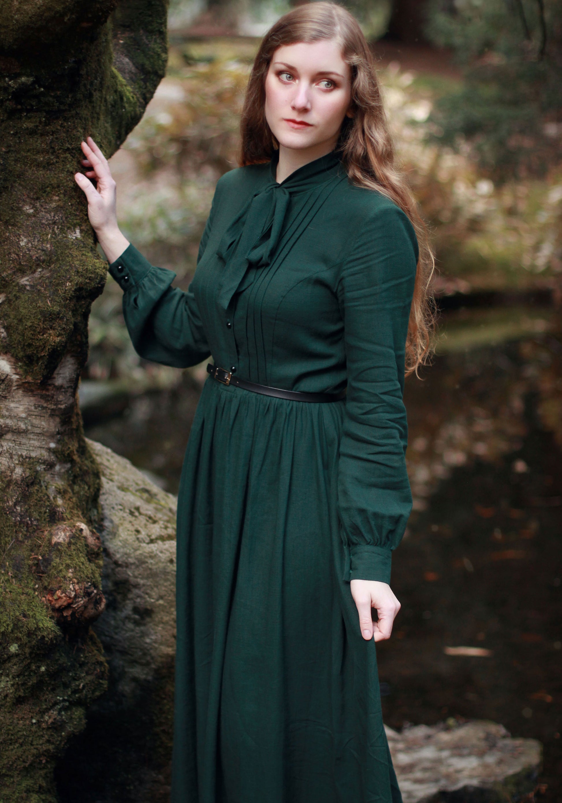 Linen Cotton Medieval Dress with Pockets | Xiaolizi 2619 Linen Cotton Medieval Dress with Pockets | Xiaolizi 2619