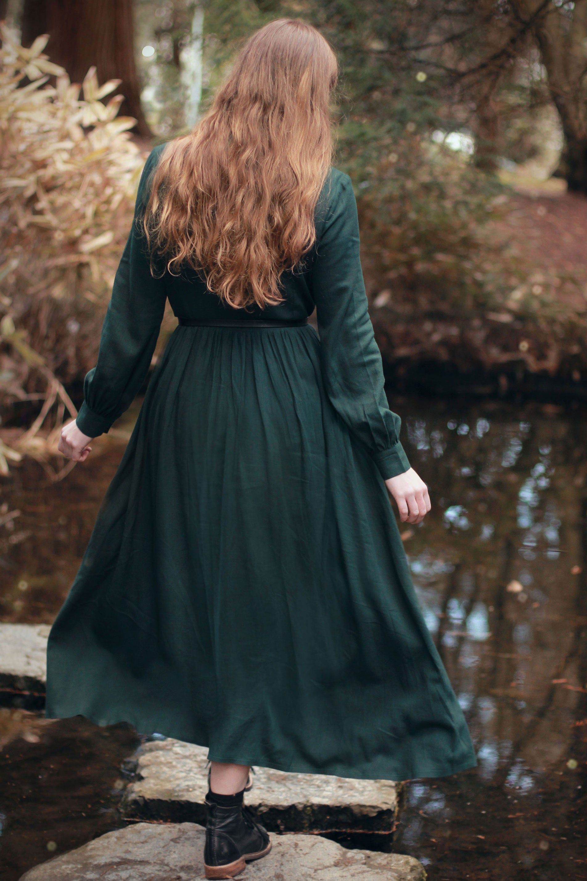 Linen Cotton Medieval Dress with Pockets | Xiaolizi 2619 Linen Cotton Medieval Dress with Pockets | Xiaolizi 2619
