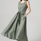 Women Sleeveless Linen Dress 4182