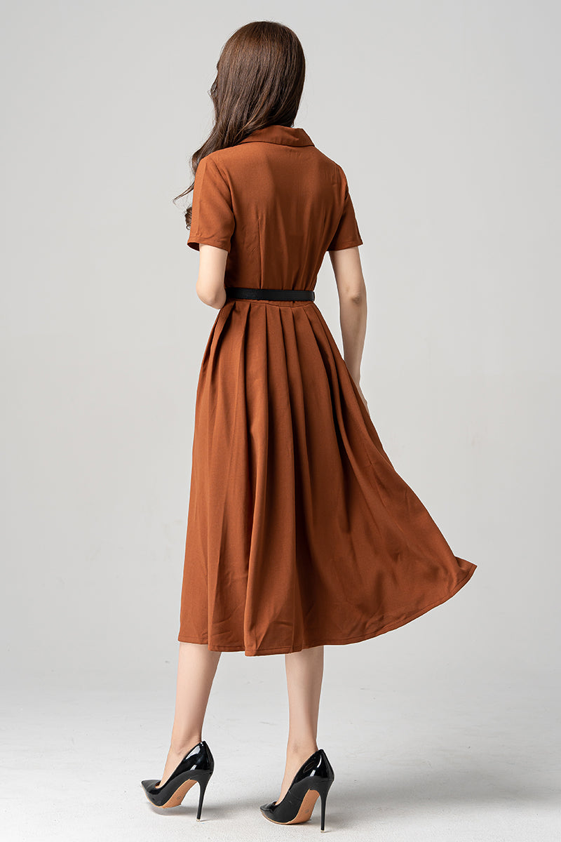 Womens Swing Midi Shirt Dress 4186 Womens Swing Midi Shirt Dress 4186