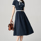 Navy Blue Summer Midi Dress 4187