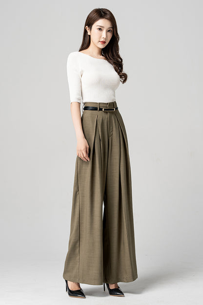 Brown Wide Leg Palazzo Pants 4188