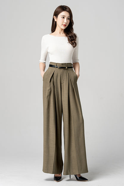 Brown Wide Leg Palazzo Pants 4188