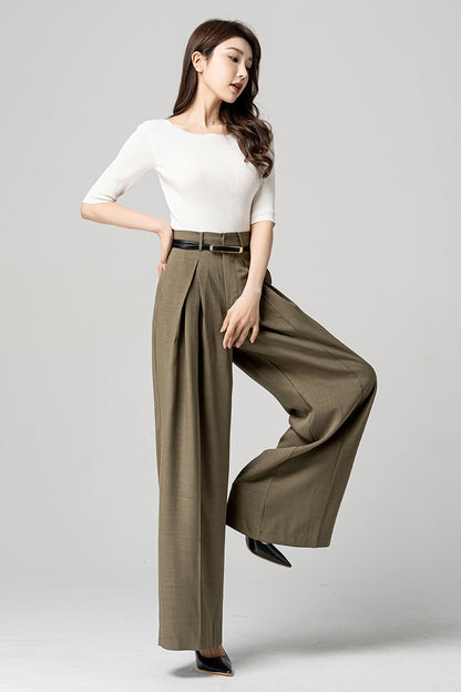 Brown Wide Leg Palazzo Pants 4188