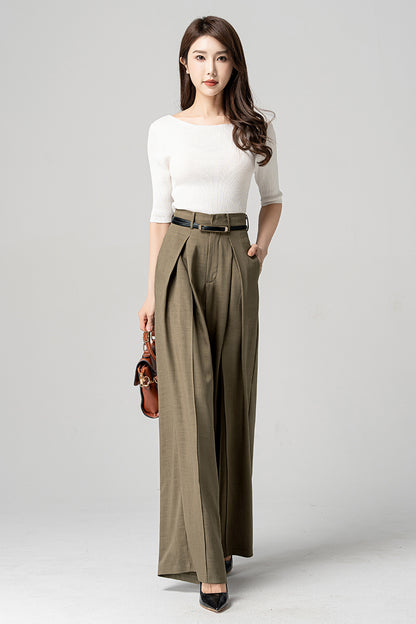 Brown Wide Leg Palazzo Pants 4188