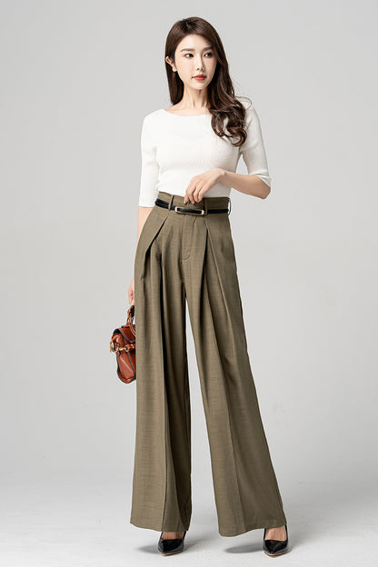Brown Wide Leg Palazzo Pants 4188