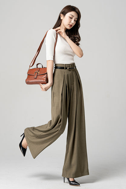Brown Wide Leg Palazzo Pants 4188