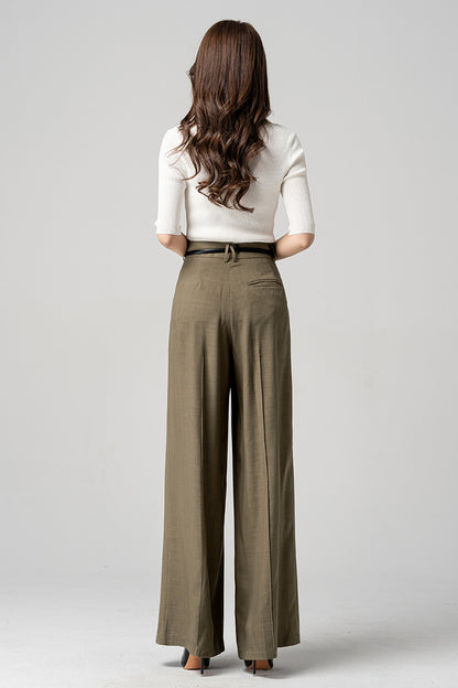 Brown Wide Leg Palazzo Pants 4188
