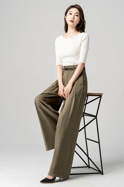 Brown Wide Leg Palazzo Pants 4188