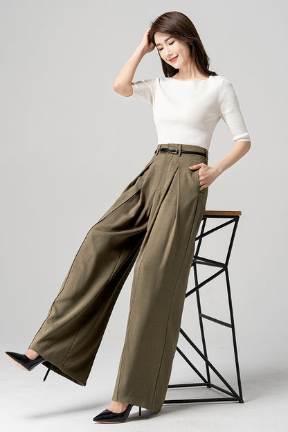 Brown Wide Leg Palazzo Pants 4188