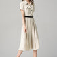 Vintage Inspired Beige Midi Dress 4194