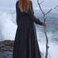 Vintage inspired Charcoal grey Medieval maxi dress 2871