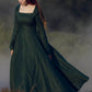 Swing Maxi Green Women Linen Dress 3738
