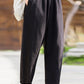 Vintage Inspired Elastic Waist Summer Loose Linen Pants 3671