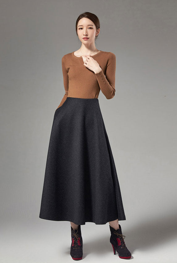 pleated elegant women a-line skirt J108