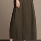 Cotton and linen skirt midi skirt Lantern skirt autumn skirt  J084-3