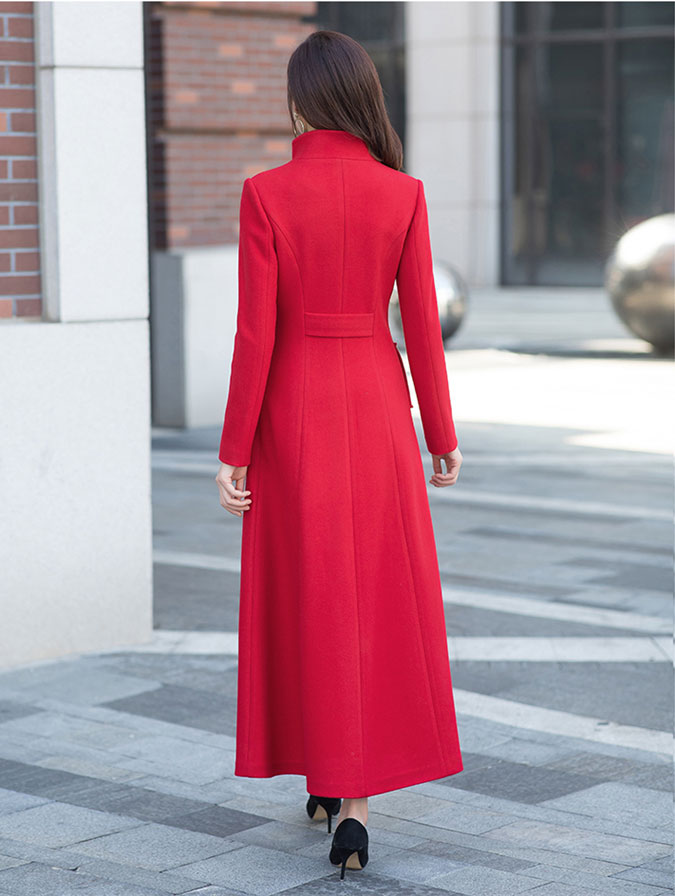 Red hot sale midi coat