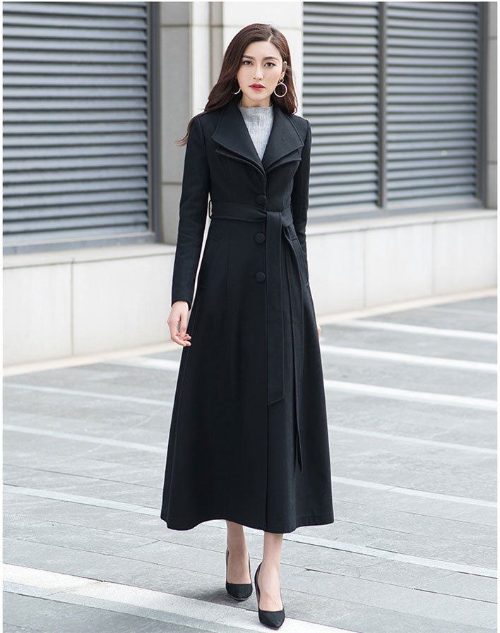 Knee Length Coat Dress Wool Winter Coats Canada Black Solid Fit And Flare Wool Coat 2961 Knee Length Coat Dress Wool Winter Coats Canada Black Solid Fit And Flare Wool Coat 2961