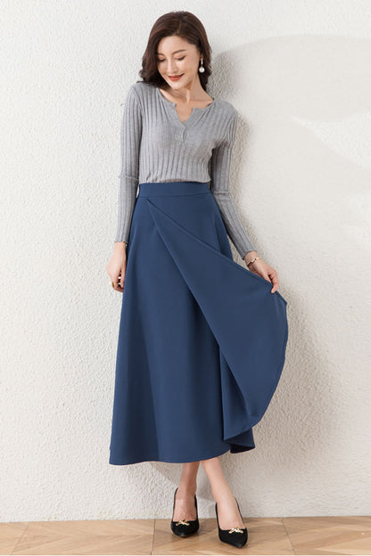 Asymmetrical A-Line Long Skirt 4099