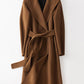 Women Fashion Pure Color Simple Long Wool Coat 3754