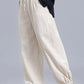 New Casual Bloomers Summer Loose High Waist Linen Pants 3669
