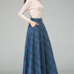Women Retro Plaid Wool Skirt 3925
