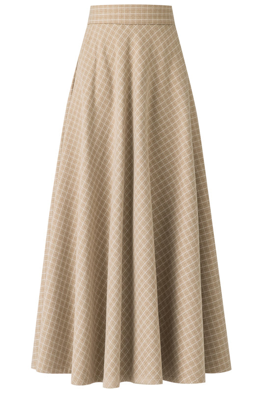 Khaki plaid hotsell maxi skirt