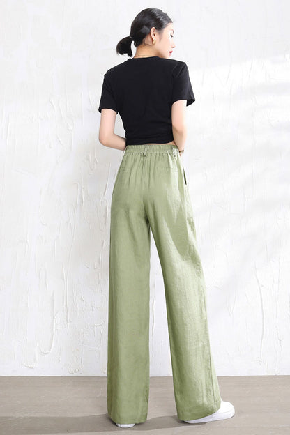 New Casual Cotton Linen Wide Leg Loose Pants 3522