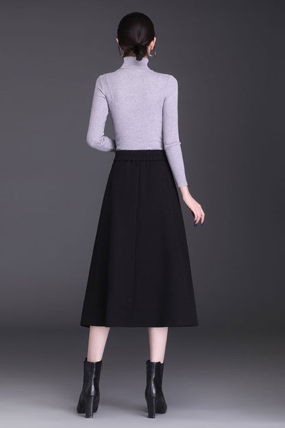 A-Line High Waist Pleated Skirt 4100