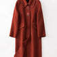 Women Medium-length Pure Color Wool Coat 3746
