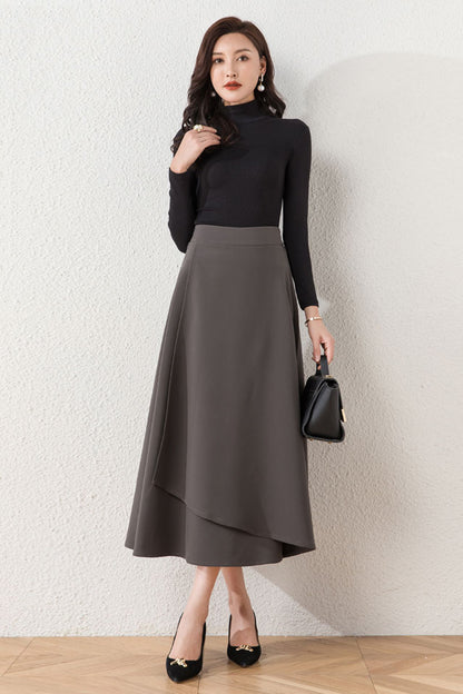 Asymmetrical A-Line Long Skirt 4099