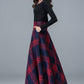 Women A-Line Plaid Wool Skirt 3919