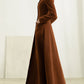 Brown vintage inspried long cozy coat 2955