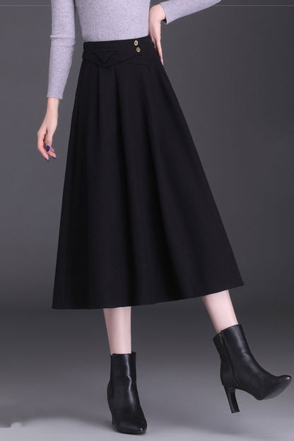 A-Line High Waist Pleated Skirt 4100