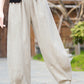 Summer Loose High Waist Linen Vintage Inspired Casual Pants 3668